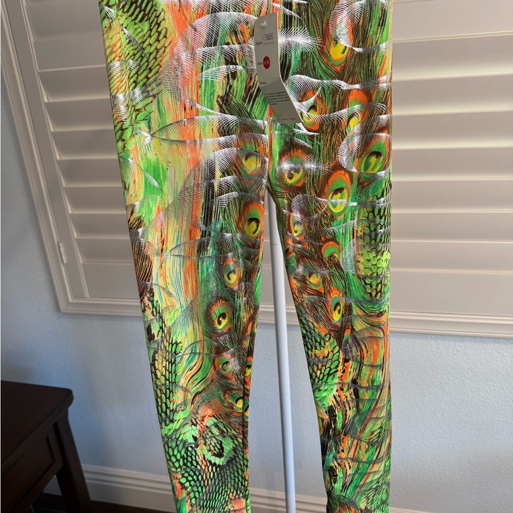 Vibrant Peacock Print Men's Pants